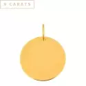 Pendentif personnalisé - Médaille jeton 12 mm en or jaune 9 carats à personnaliser - 0