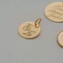 Pendentif personnalisé - Médaille jeton 12 mm en or jaune 9 carats à personnaliser - 1