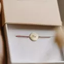 Gourmette - Bracelet cordon médaille à personnaliser en or jaune 9 carats – 12 mm - 3