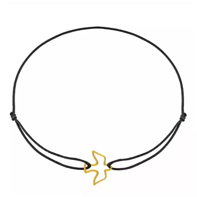 bracelet cordon Saint Esprit en or jaune 9 carats