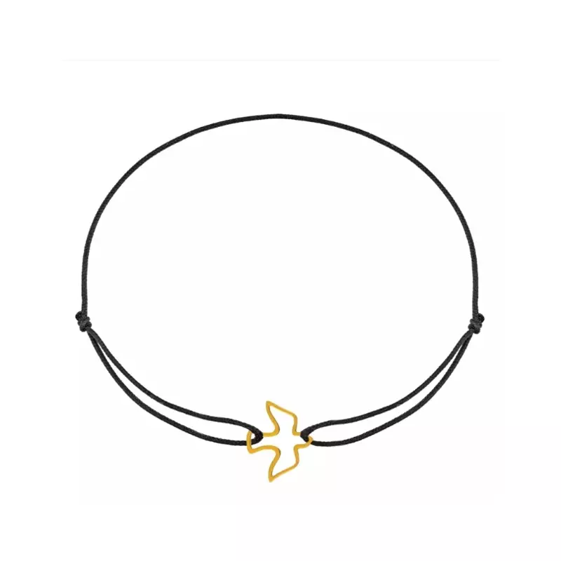 Bracelet personnalisé - Bracelet cordon Saint Esprit en or jaune 9 carats