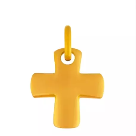 pendentif croix grecque en or jaune 9 carats bombée
