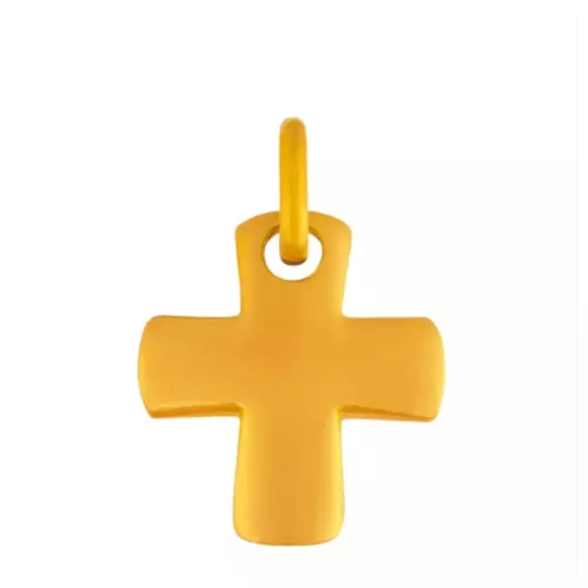 pendentif croix grecque en or jaune 9 carats bombée
