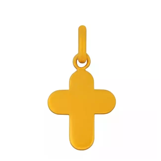 pendentif croix arrondie en or jaune 9 carats