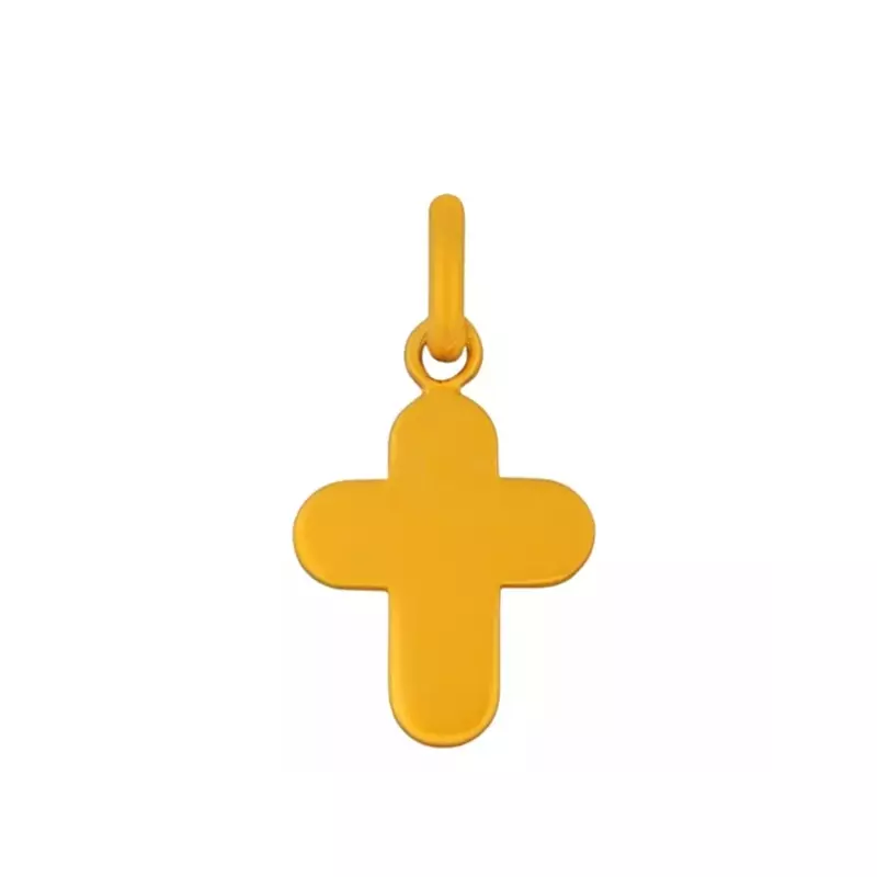 Pendentif croix classique - Croix arrondie en or jaune 9 carats