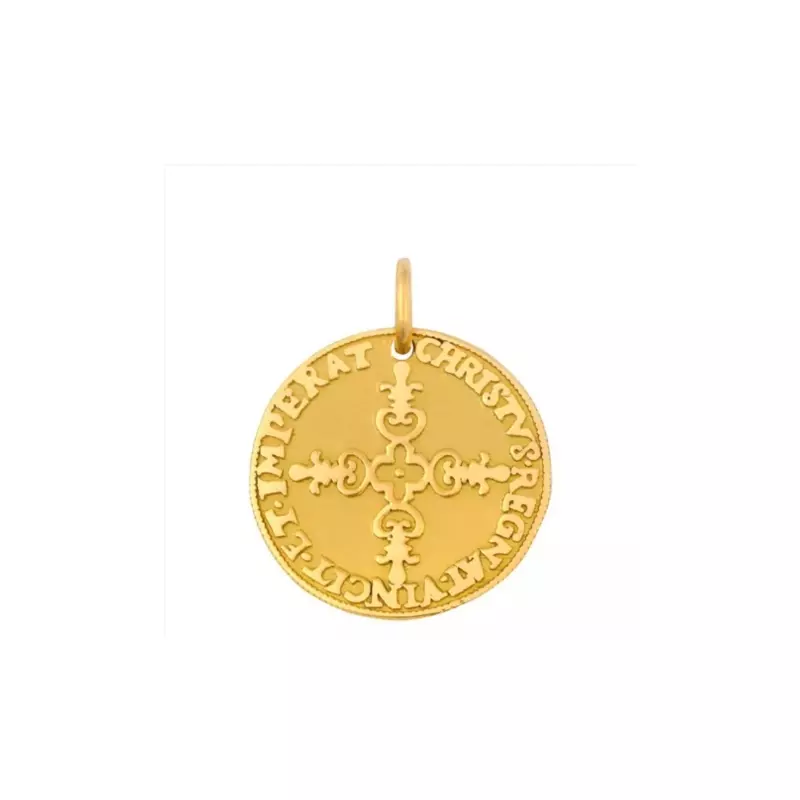 Médaille Symboles - Médaille Croix de Louis XIII en or jaune 9 carats