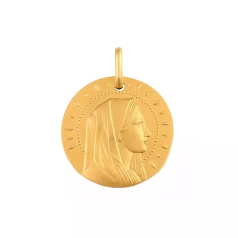 Médaille Vierge - Médaille Ave Maria en or jaune 9 carats