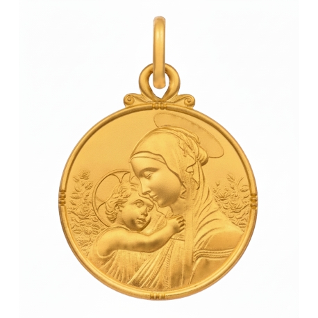 médaille Vierge à l’Enfant Botticelli en or jaune 18 carats