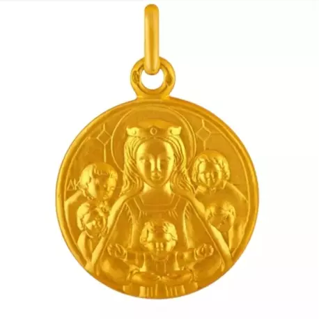 Médaille Notre Dame de la Famille 22 mm or jaune 9 carats