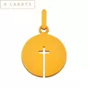 Pendentif croix classique - Médaille Croix ouverte en or jaune 9 carats • 14 mm - 0