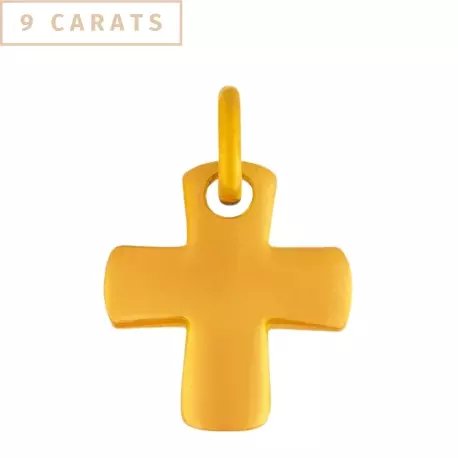 pendentif croix grecque en or jaune 9 carats bombée