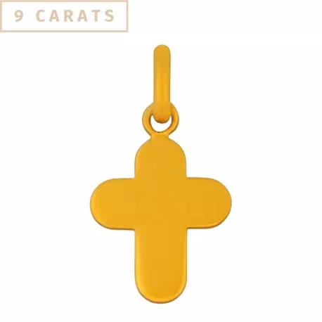 pendentif croix arrondie en or jaune 18 carats