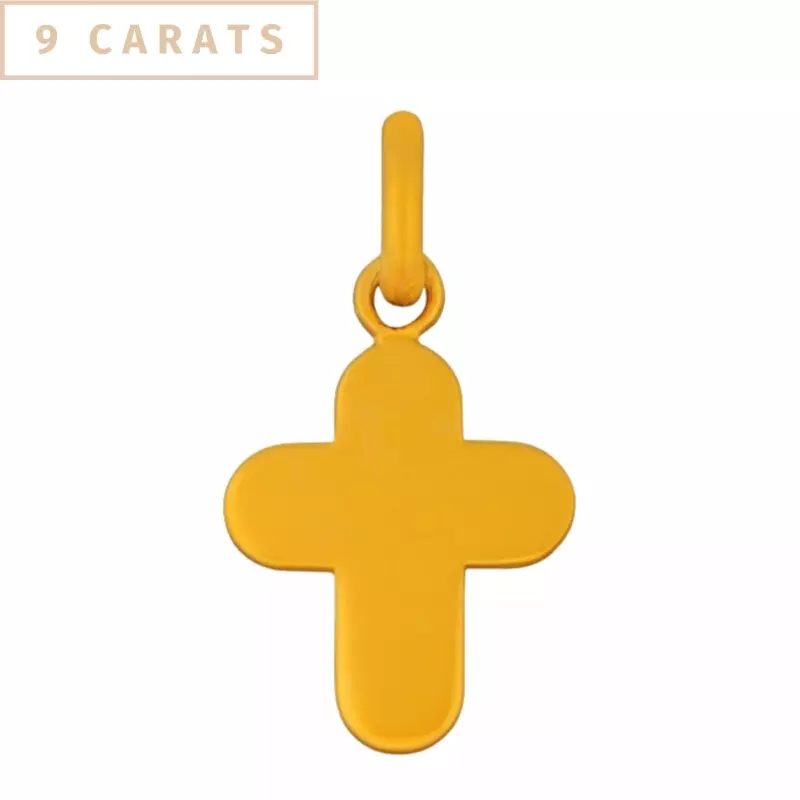 Pendentif croix classique - Croix arrondie en or jaune 18 carats