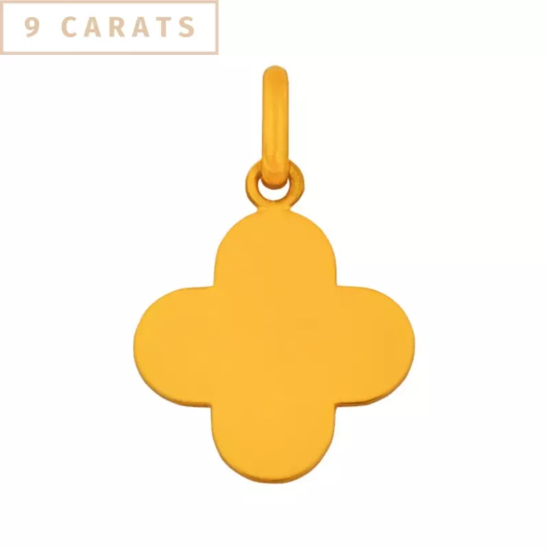 Pendentif croix classique - Croix trèfle en or jaune 9 carats