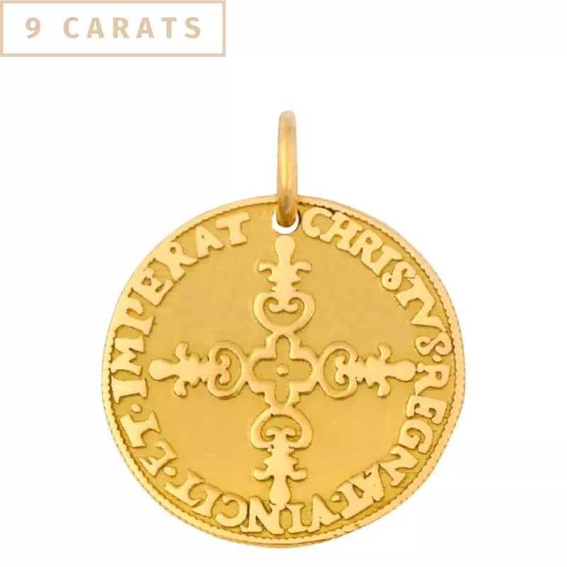 Médaille Symboles - Médaille Croix de Louis XIII en or jaune 9 carats