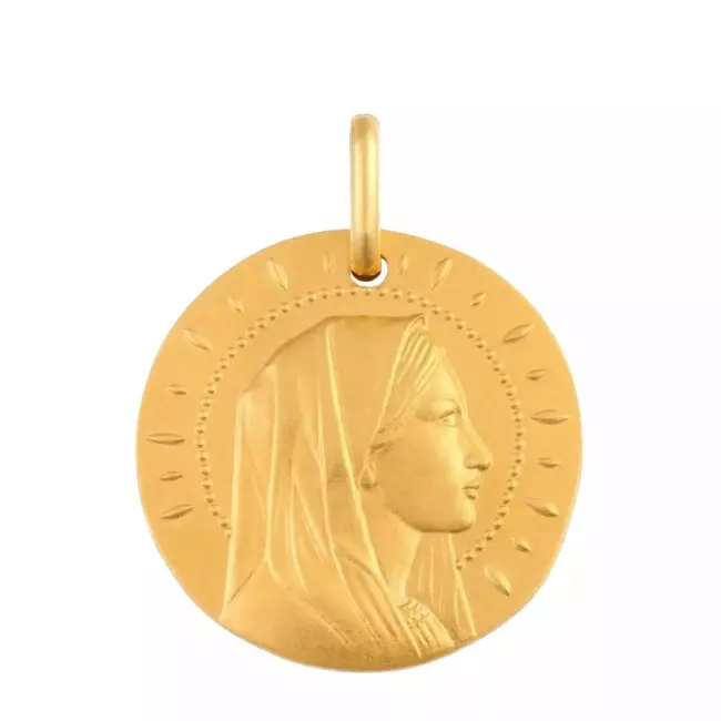 médaille Ave Maria en or jaune 18 carats