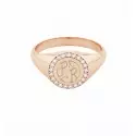 Bague - Bague chevalière diamant – Or rose 18 carats, plateau 9 mm - 5
