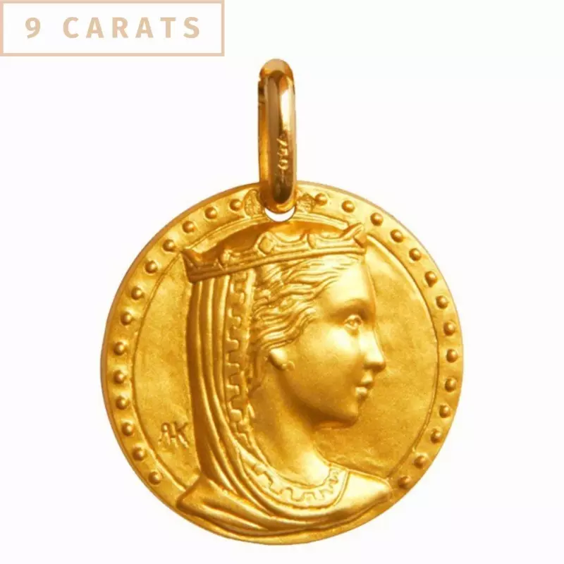 Médaille Vierge - Médaille Étoile du Matin en or jaune 9 carats