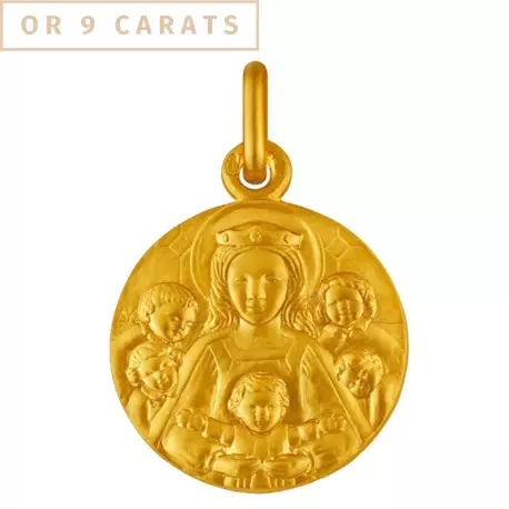 Médaille Notre Dame de la Famille or jaune 9 carats