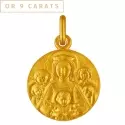 Médaille Vierge à l'Enfant - Médaille Notre Dame de la Famille en or jaune 9 carats - 0