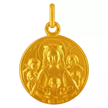 Médaille Notre Dame de la Famille 22 mm or jaune 18 carats