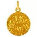 Médaille Vierge à l'Enfant - Médaille Notre Dame de la Famille 22 mm en or jaune 18 carats - 0
