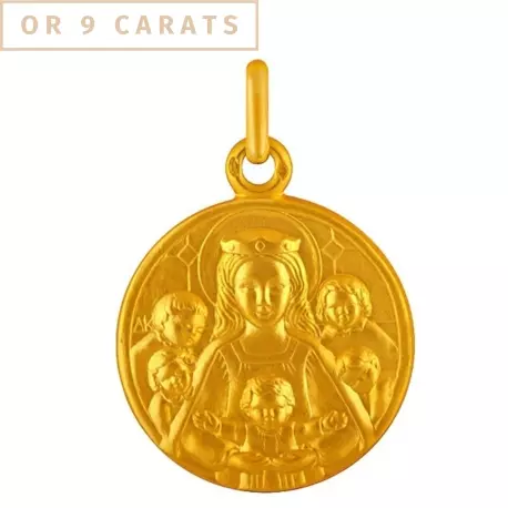 Médaille Notre Dame de la Famille 22 mm or jaune 9 carats