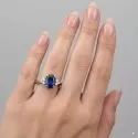 Bague - Bague Colette • saphir, diamants et or blanc 18 carats - 4