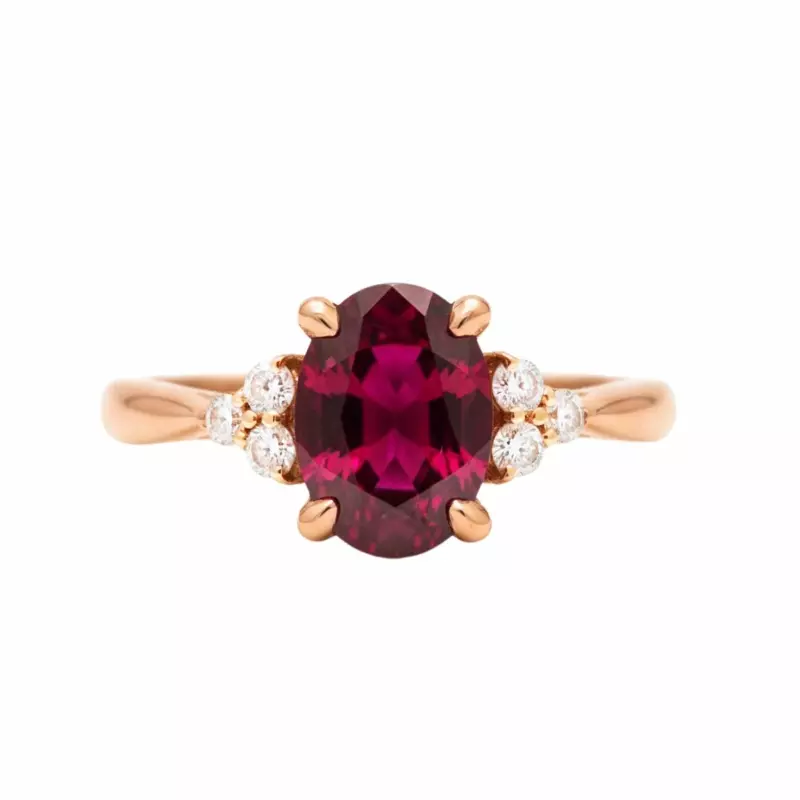 Bague - Bague Colette • rubis, diamants et or rose 18 carats