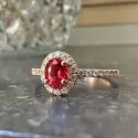 Bague - Bague Juliette • entourage rubis et diamants, or rose 18 carats - 1
