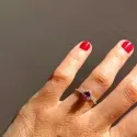 Bague - Bague Juliette • entourage rubis et diamants, or rose 18 carats - 3