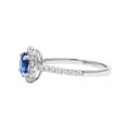 Bague - Bague Juliette • entourage saphir et diamants, or blanc 18 carats - 3