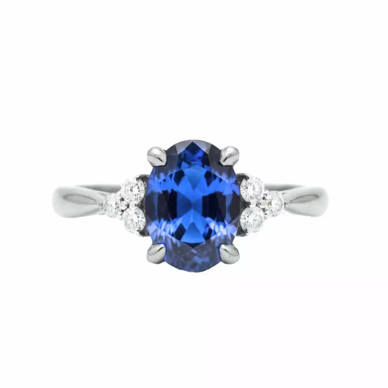 Bague - Bague Colette • saphir, diamants et or blanc 18 carats