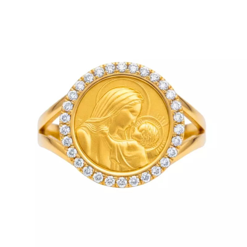 Bague - Bague Médaille Notre Dame de la confiance • Diamants