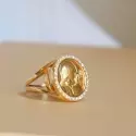 Bague - Bague Médaille Notre Dame de la confiance • Diamants - 5