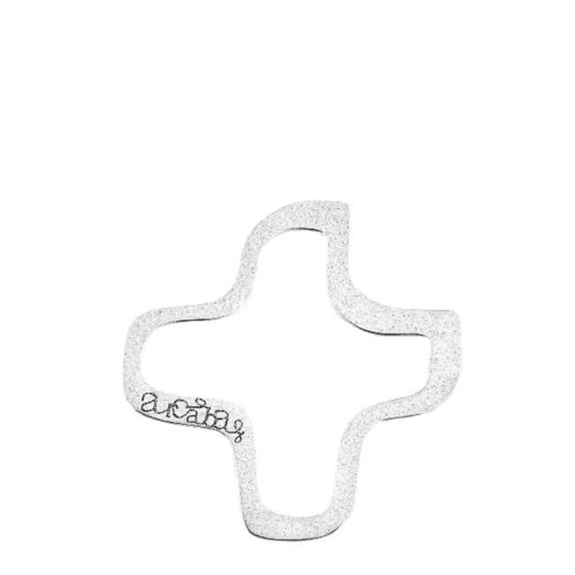 Pendentif croix Arcabas 16 mm en or blanc 18 carats signé
