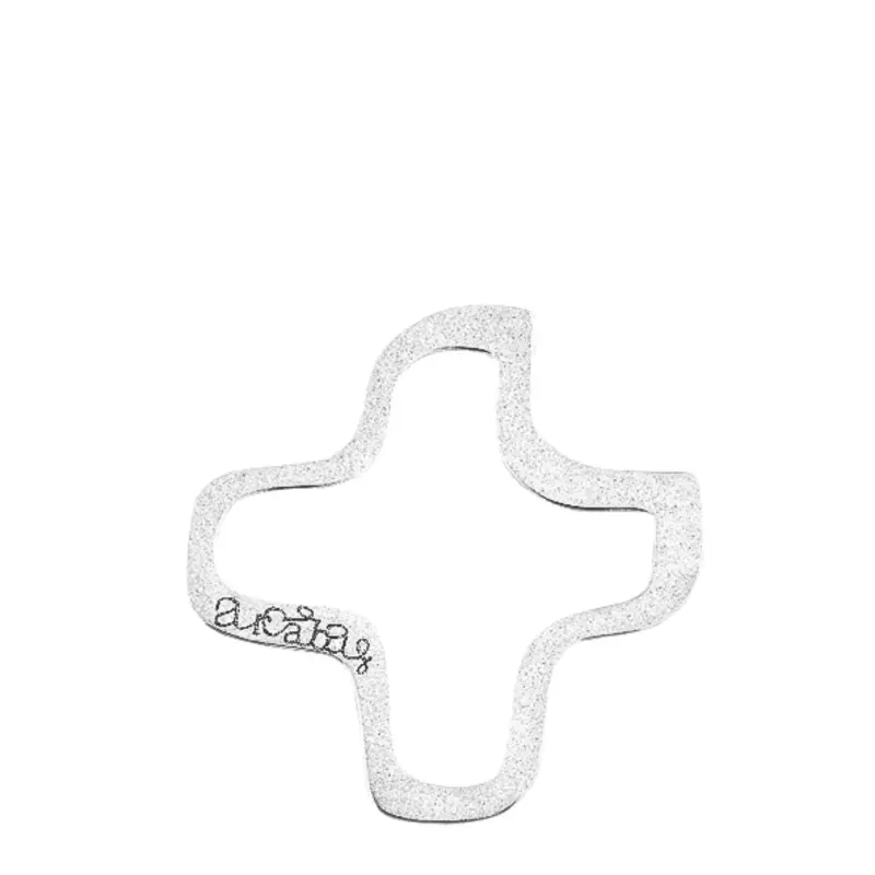 Pendentif croix classique - Pendentif croix Arcabas évidée en or blanc 18 carats - 16 mm