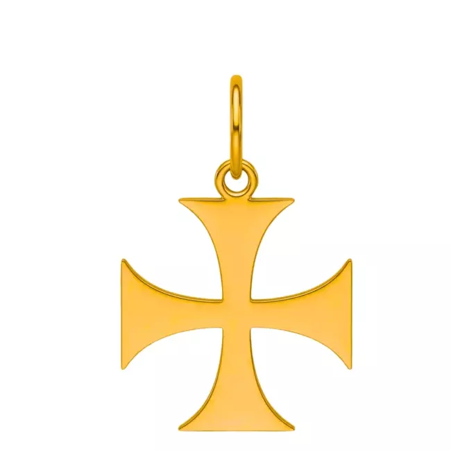 Pendentif croix des Templiers en or jaune 18 carats