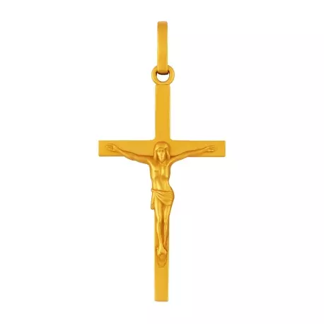 Pendentif croix latine avec Christ en or 18 carats