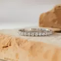 Bague - Bague Faustine • Forme ruban diamants 2mm or blanc - 2
