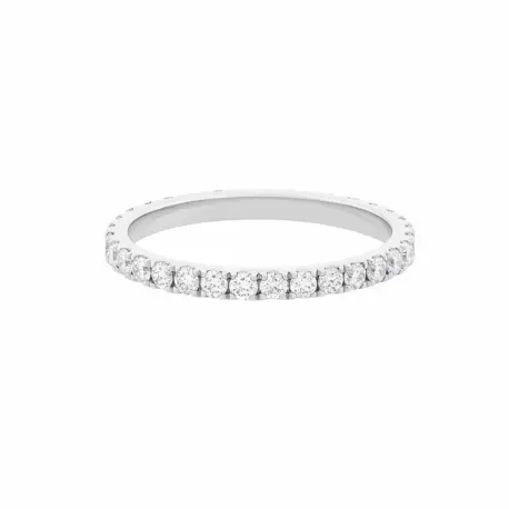 Bague Faustine • Forme ruban diamants 2mm or blanc