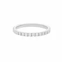 Bague - Bague Faustine • Forme ruban diamants 2mm or blanc - 0