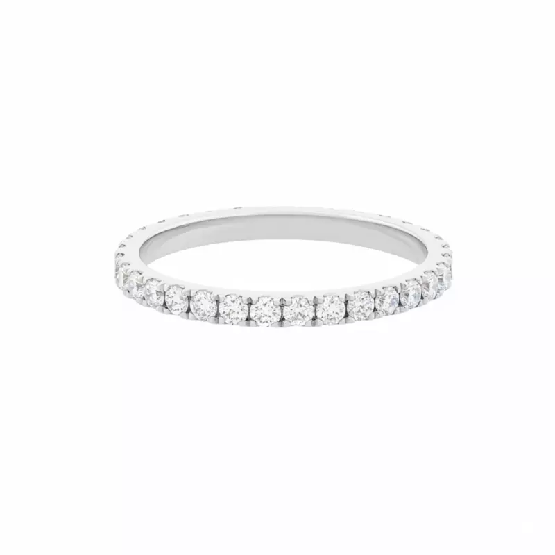 Bague - Bague Faustine • Forme ruban diamants 2mm or blanc