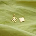 Pendentif  - Croix trèfle en or jaune 18 carats - 2