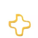 Pendentif croix classique - Pendentif croix Arcabas évidée en or jaune 18 carats – 14 mm - 2