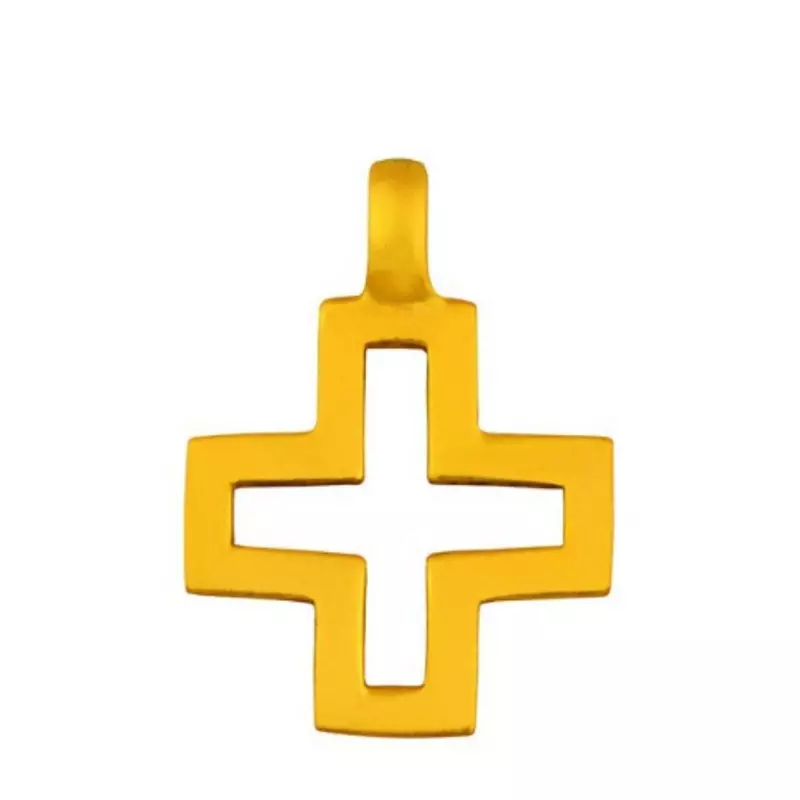 Pendentif  - Pendentif croix ajourée or jaune
