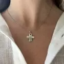Pendentif croix classique - Croix grecque en or jaune 18 carats - 2
