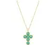 Collier Jeanne •  Croix or jaune et turquoises