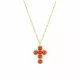 Collier Jeanne • croix corail