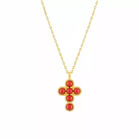 COLLIER CROIX CORAIL JEANNE